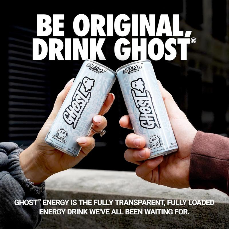 Ghost Energy Drink OG Original Clean Citrus Flavor Sugar-Free Performance 16 fl oz Cans Pack of 4 Zero Sugar Vegan Friendly