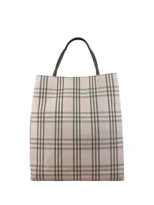 Pre-owned na Tote Bags Burberry Vintage Light Pink Check Long Tote Bag