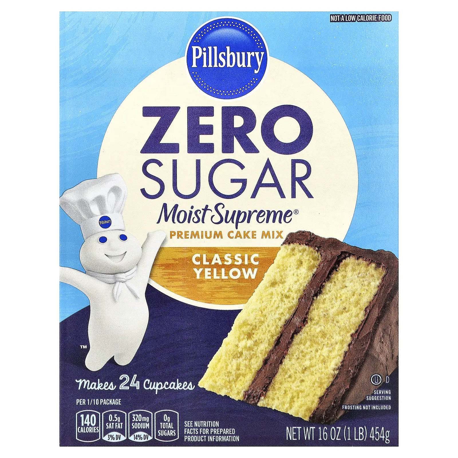 Pillsbury Zero Sugar, Moist Supreme® Premium Cake Mix, Classic Yellow, 16 oz (454 g)