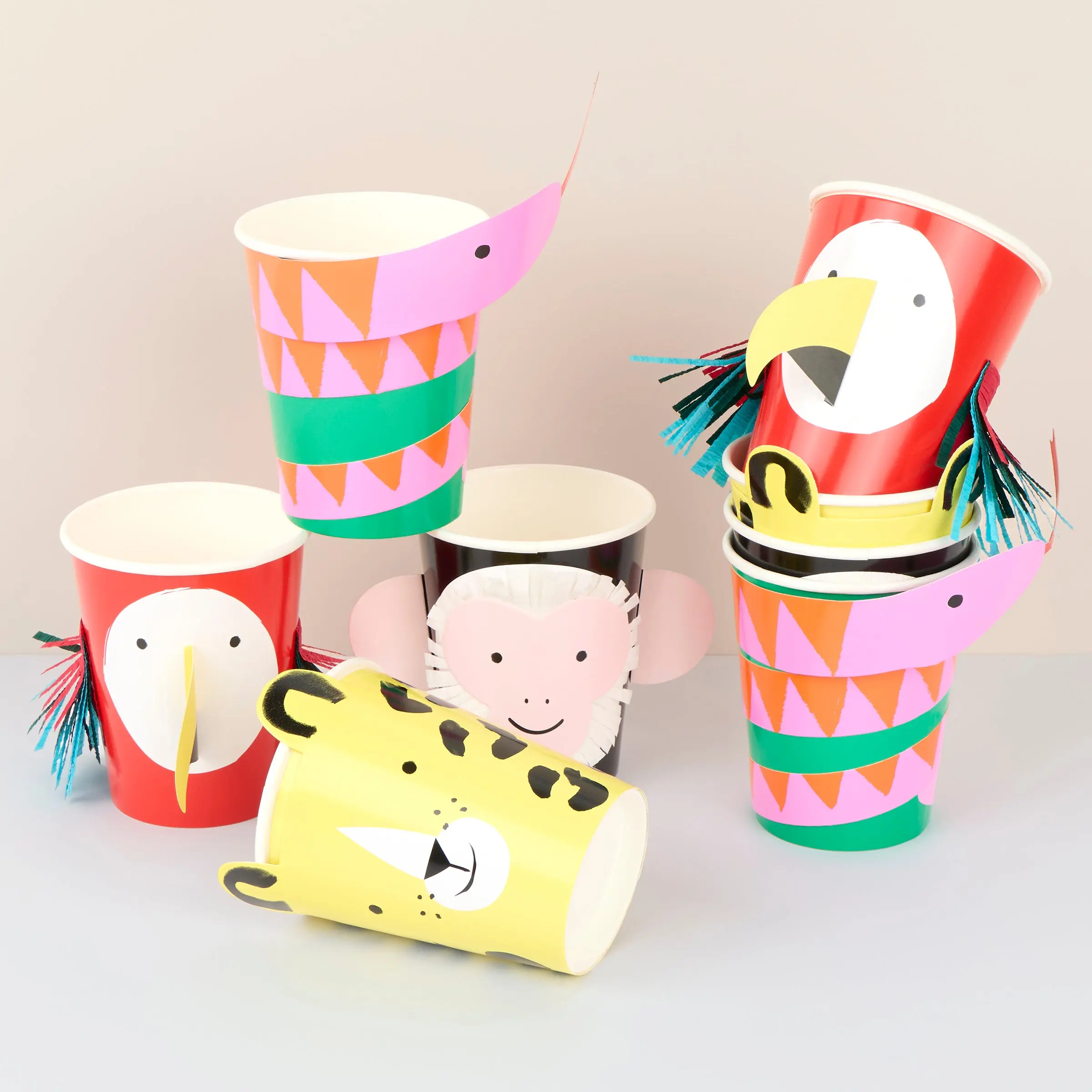 Jungle Animals Character Cups (x 8)