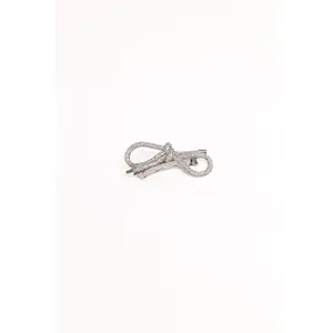 Whitney Bow Hair Clip - Silver