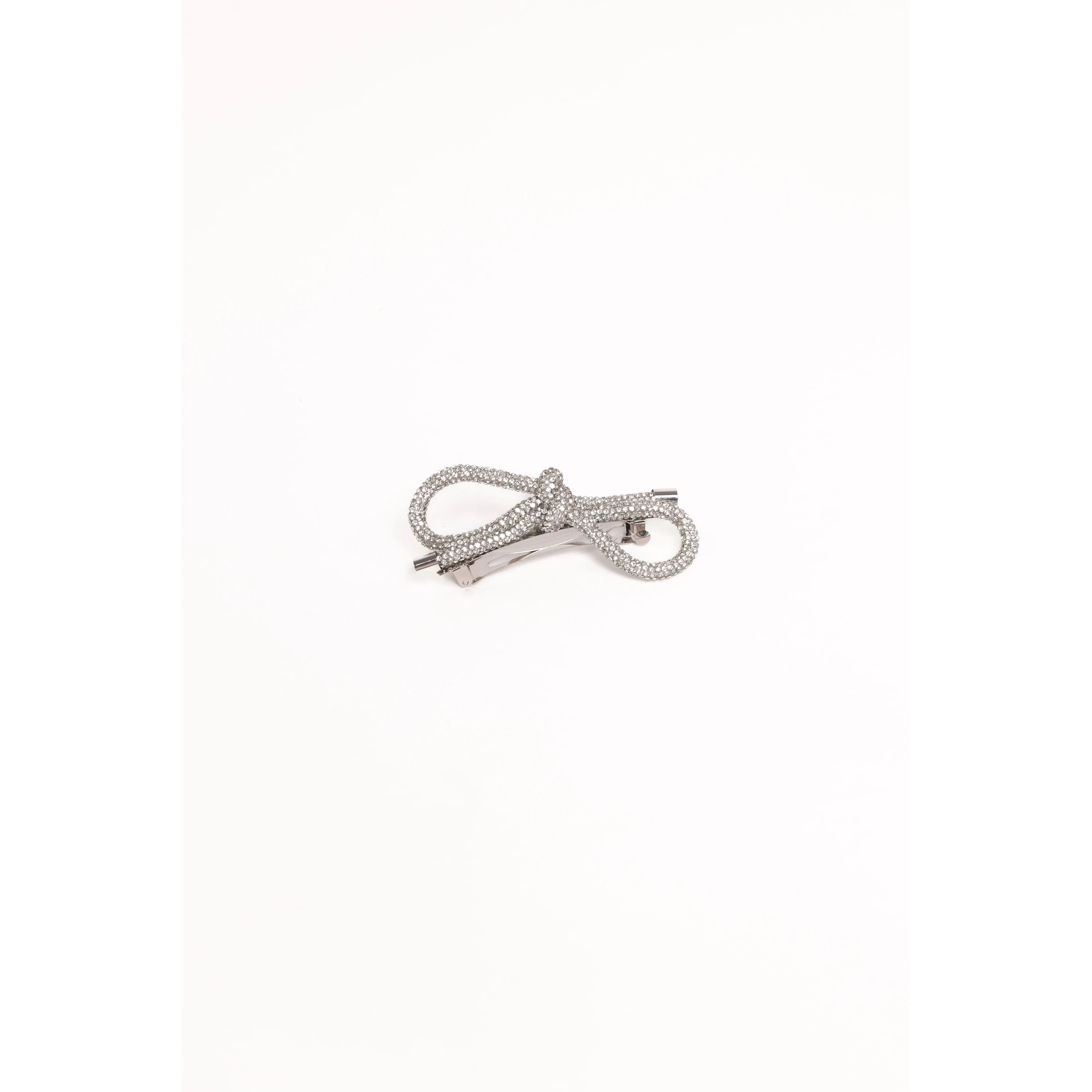Whitney Bow Hair Clip - Silver