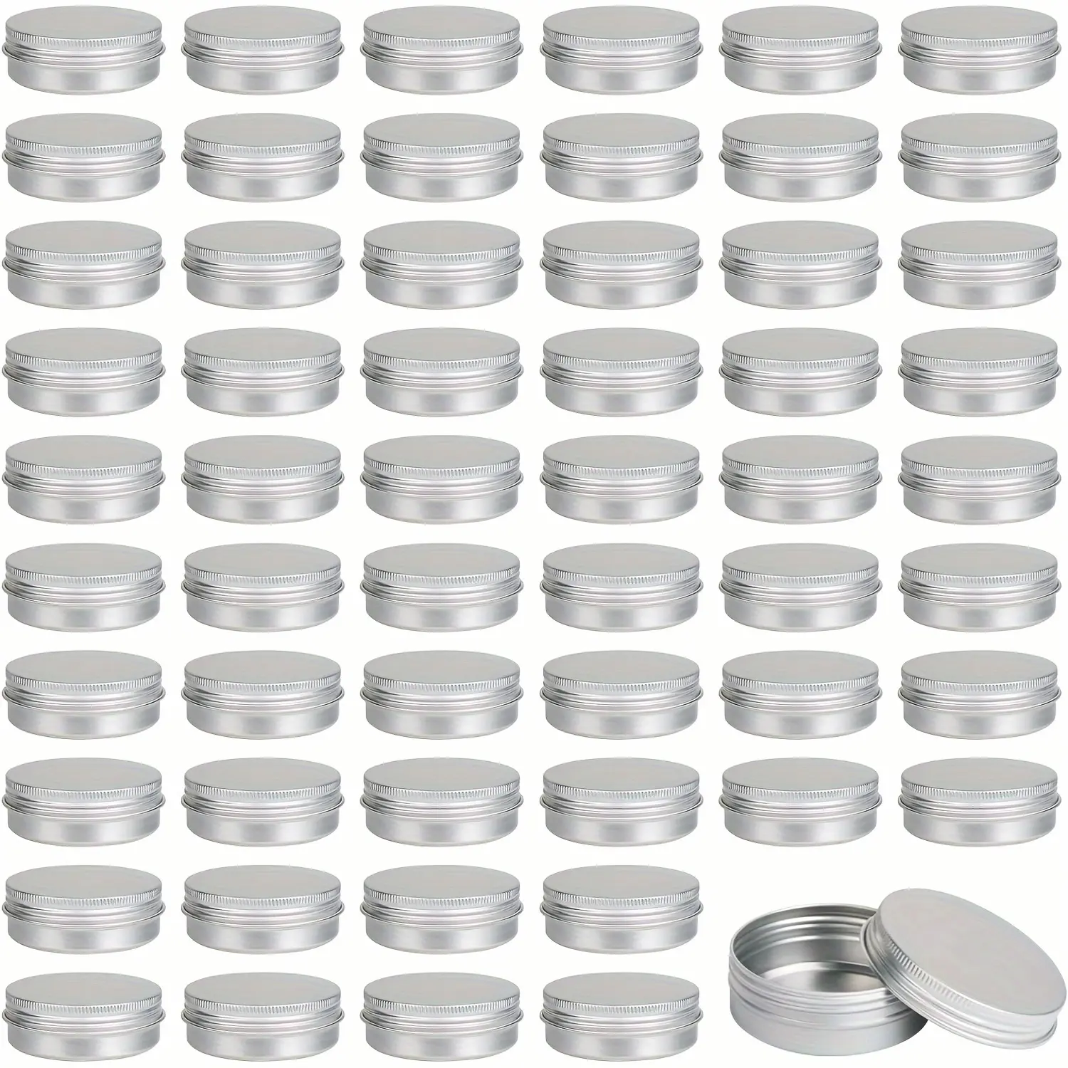 45pcs-4oz/60pcs-2oz Aluminum Tins, Metal Round Tins, Jar Refillable Containers, Aluminum Tin Cans Containers with Screw Lid, Versatile Storage Organizers for Art, Crafts, Sewing Supplies