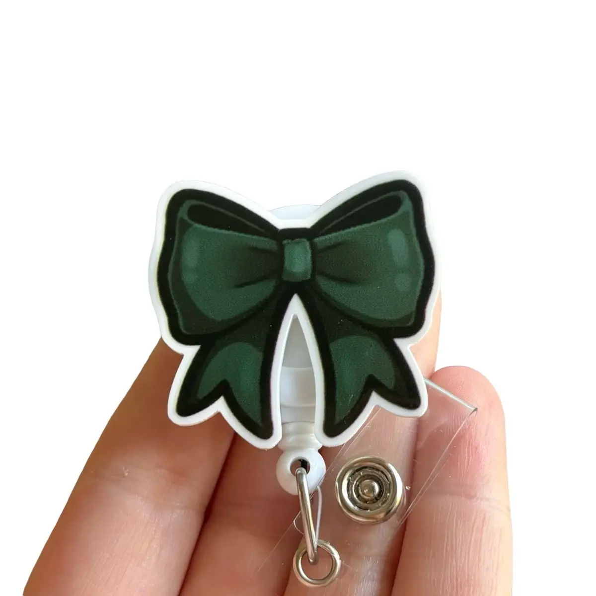 Glitter My Badge Halloween black bow badge reel for nurse and hospital workers. Badge clip Badge pull - Retractable swivel clip with a 360 rotation. Great gift for coworker. Healthcare