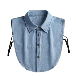 NEW Mens and Womens Denim False Collars are Simple and Versatile, Denim Fake Collar Shirt Detachable,Versatile Accessories Dickey Collars Blouse Top for Women Girls Decorative Favors