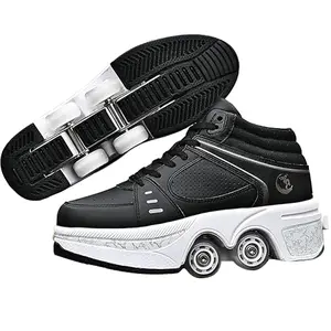Yousulun Roller Skate Shoes for Men and Women, Breathable Sneaker Skates with Retractable Wheels, Roller Skates with Lace for Casual, Daily, Sports and All-Season Use