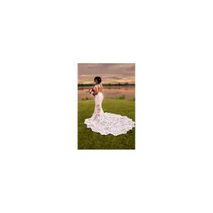 Angela Sexy Illusion Custom Wedding Dress with Full Lace