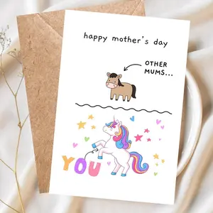 Funny Unicorn Mother's Day Card, Personalized Greeting, Cute Unicorn Mom Card, Magical Humor Gift for Mom, Whimsical Mother's Day Card, Unique Funny Mom Gift, Unicorn Lover Card, Adorable Mom Card