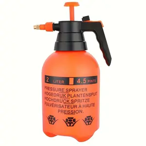 68oz Garden Pump Sprayer, 2L Hand Pressure Sprayer Bottle, 0.5 Gal Lawn Adjustable Sprayer for Plant Mister Spraying Weeds Home Cleaning Watering (Orange)