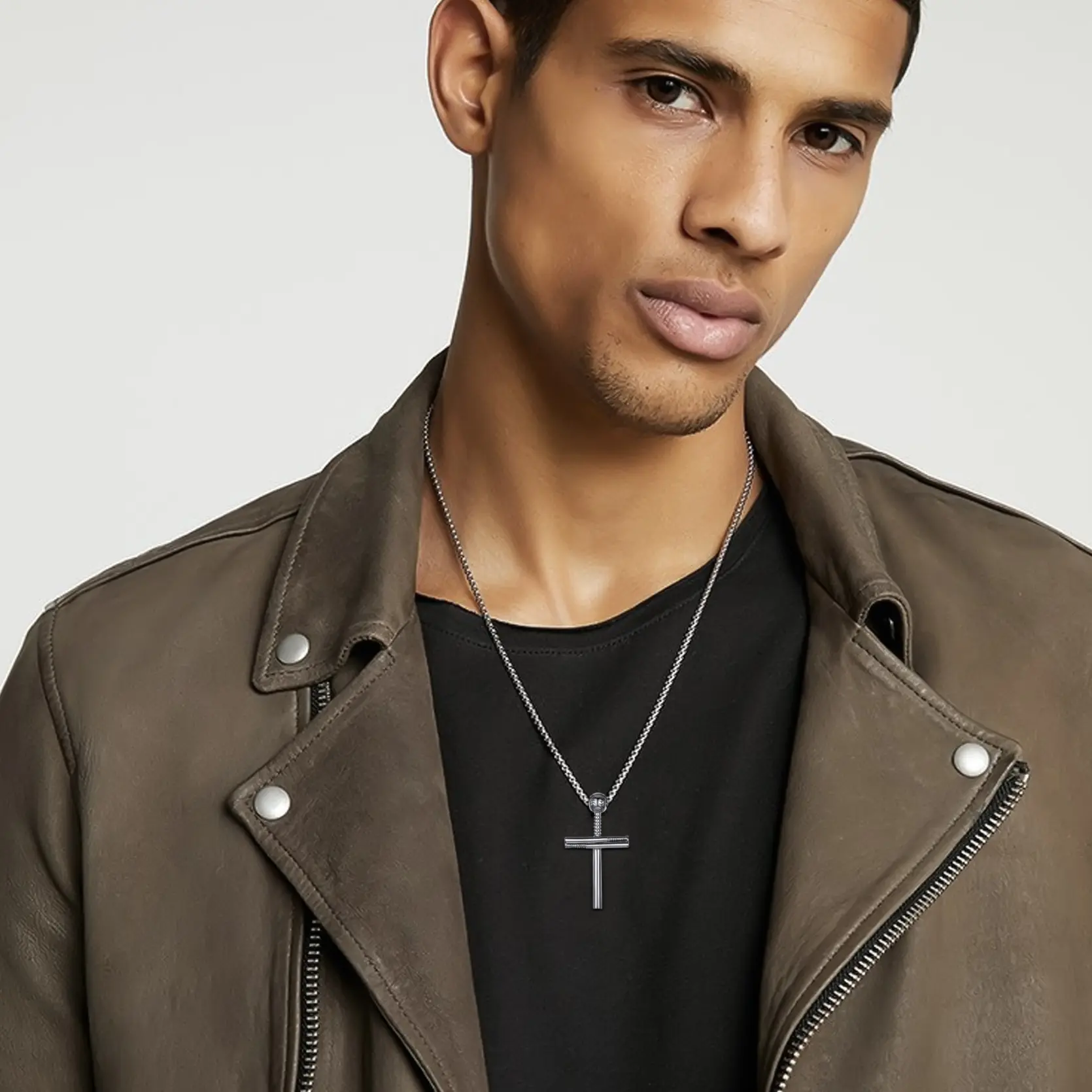 FaithHeart Stainless Steel Cross-Shaped Baseball Bat Pendant Necklace, Hypoallergenic Safe for Sensitive Skin Jewelry, Perfect Gift for Baseball Lovers, Male Boyfriend Husband, Dp22280 Sport Theme