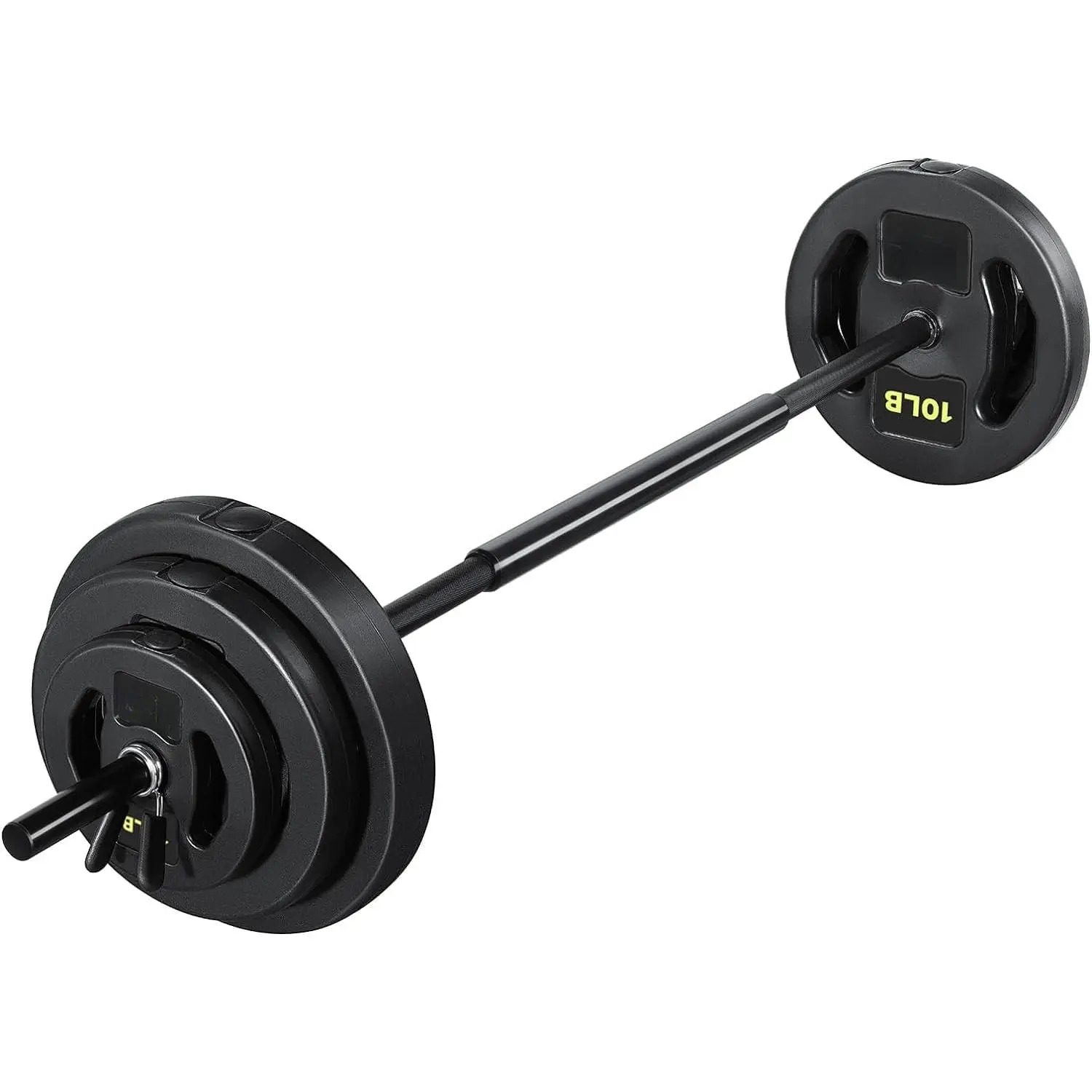 Barbell Weight Set for Lifting, 45 LB Weight Bar Set with Adjustable Free Weights for Workout Bar for in Home Gym