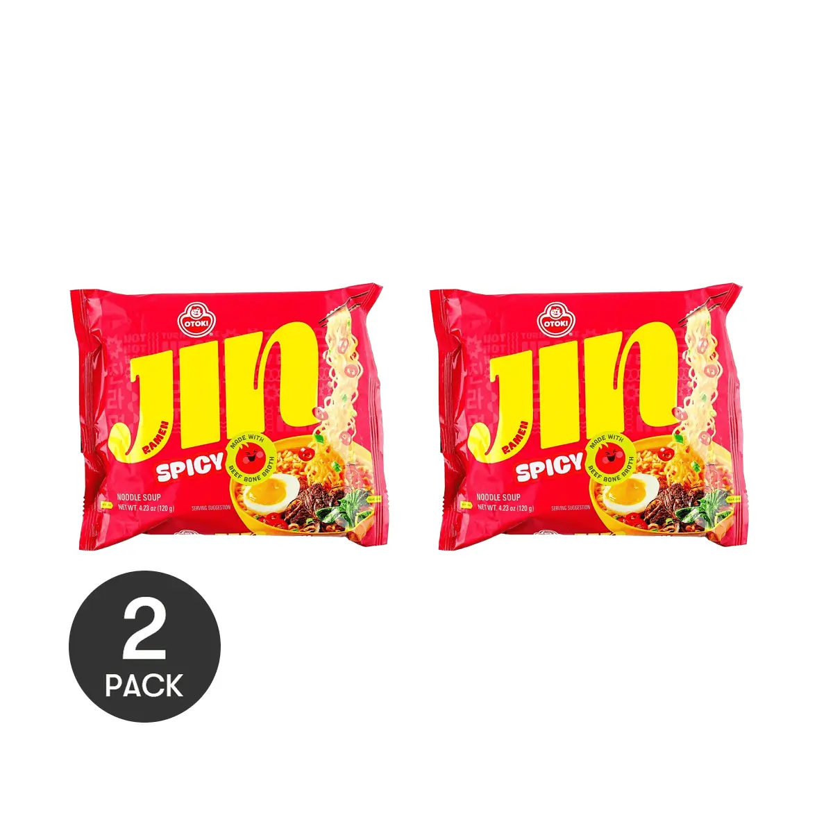 OTTOGI Korean JIN Ramen Spicy Flavor 120g / Pack Pack of 2  Instant Noodles