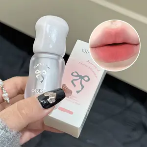 Pearl Silk Silver Glitter Matte Lip Mud, Velvet Low Saturation Bare Face Color Highlighting Lipstick, Glossy Finish Makeup