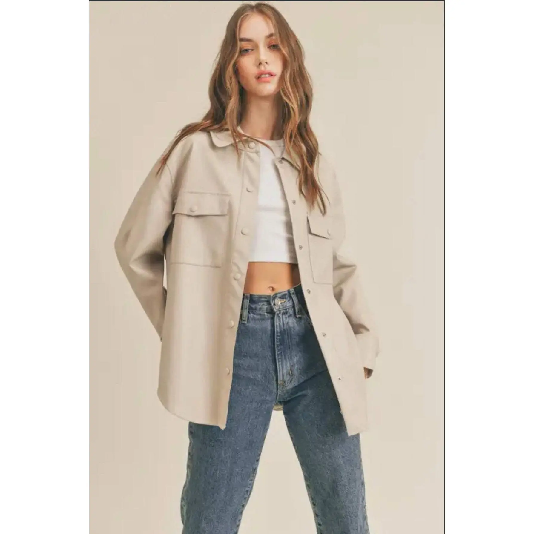 Bone Leather Shacket