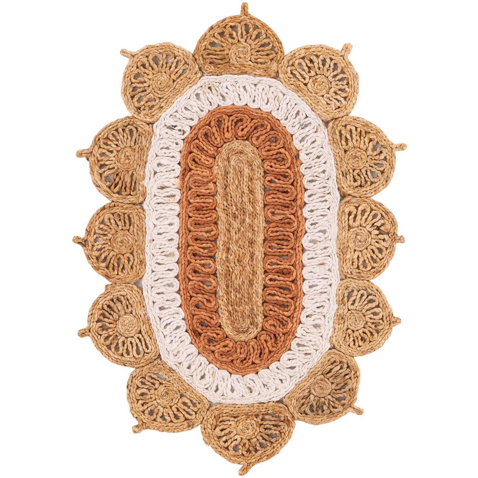 Natural White Orange Pink 2' x 3' 1