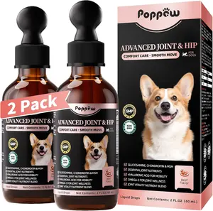 Joint Supplement for Dogs - 10 in 1 Hip and Joint Supplement Drops with Hyaluronic Acid, Liquid Glucosamine for Dogs with Chondroitin, MSM & Omega 3-4 FL.Oz - for All Breeds & Sizes