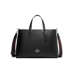 COACH Logan 38 Crossbody Bag for Women – Pebbled Leather Shoulder Handbag in Black