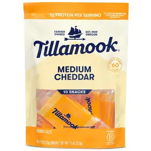 Medium Cheddar Cheese 3/4 oz Snack Portions, 10 ct