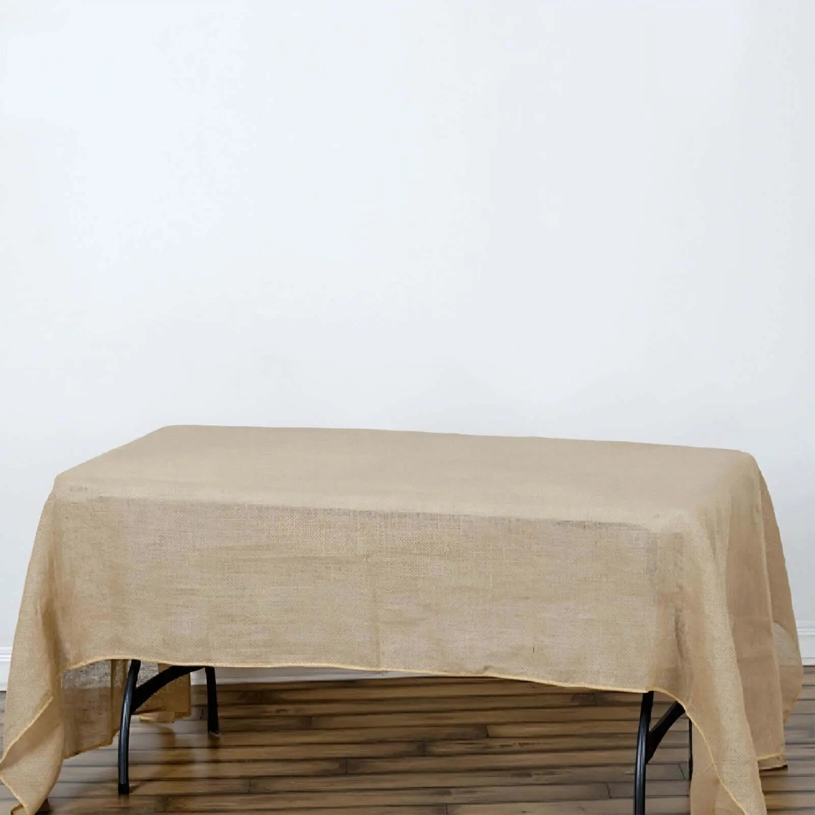 Natural Burlap Jute Rectangle Tablecloth, 60"x102" Decorative Rustic Boho Chic Table Linen for Events, Party