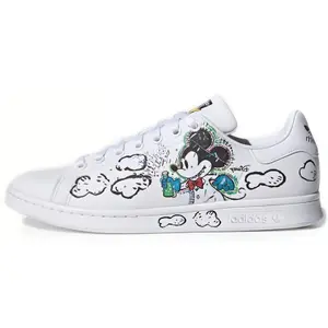 Kasing Lung x Disney x adidas Originals Stan Smith Leather Labubu Mickey Low-Top Sneakers for Men and Women in White and Black Trending Shoes, House White Official Shoes to Get / Maison Mihara