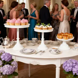 The 3-Piece Cake Stand Set for Every Celebration 8/10/12" Metal Trays — Weddings, Birthdays, Baby Showers & More