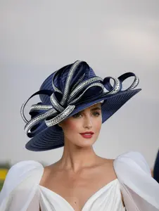 LocalBox Packaging Easter Elegant Women's Church Hat Worship Hat Mother Grandmother Gift Special Occasion Wide Brim Hat