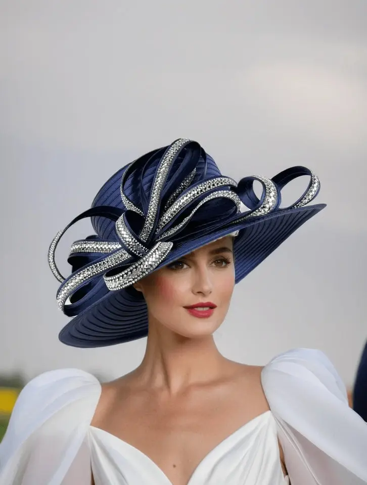 LocalBox Packaging Easter Elegant Women's Church Hat Worship Hat Mother Grandmother Gift Special Occasion Wide Brim Hat