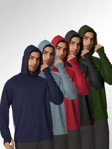 5 Packs Men's Athletic Hoodies Long Sleeve Fishing Shirts for Men UPF 50+ SPF UV Sun Protection Shirts Rash Guards