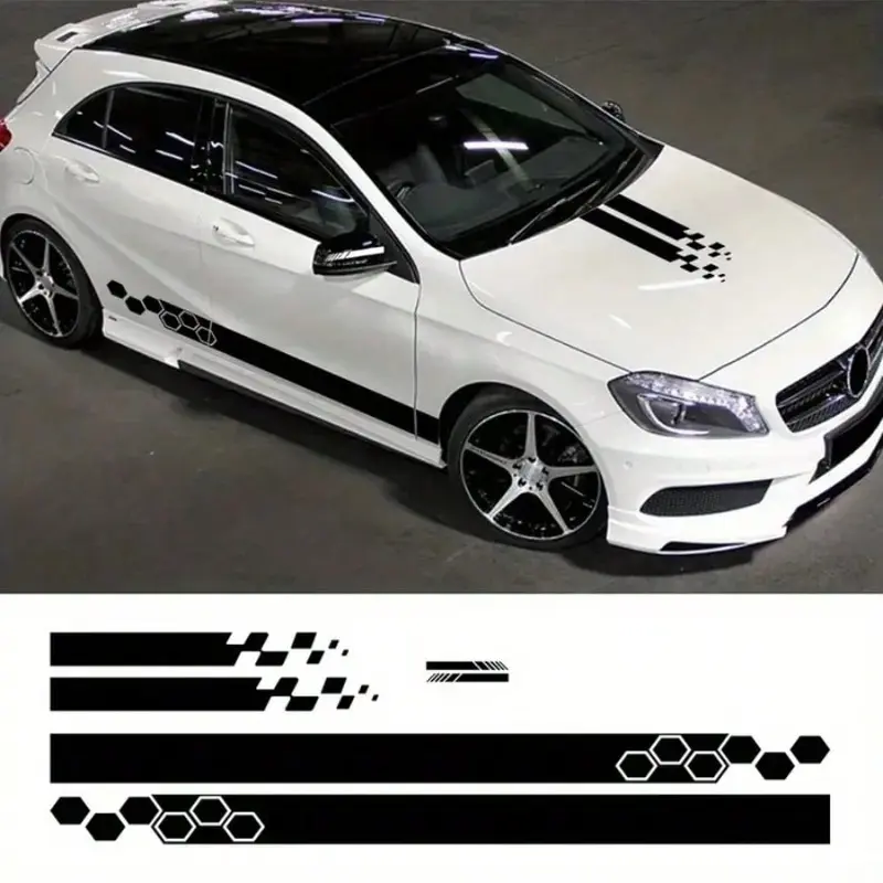 6PCS/SET  Creative Geometric Graphics Car Stickers Vinyl Decal Automotive Decals Are Waterproof and Easy-to-apply  Suitable for Car Hoods  Doors  Mirrors  Sports Self-adhering  Plucked  Vehicle Exterior Universal Modification Accessories Decal For Cars