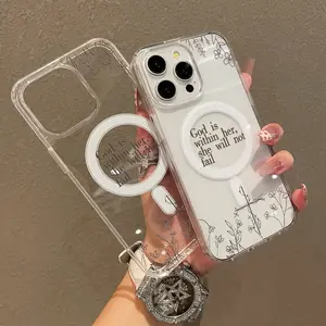 Magnetic Soft Case for iPhone 17 Pro Max Plus Air/11/12/13/14/15/16/promax, God is within her, she will not fail MagSafe Compatible,Aesthetic Pattern Design Lightweight,AntiScratch,and Trendy
