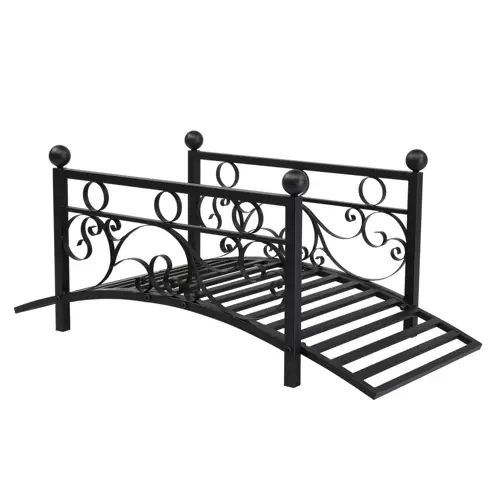 3.4ft Black Iron Garden Bridge 330lbs