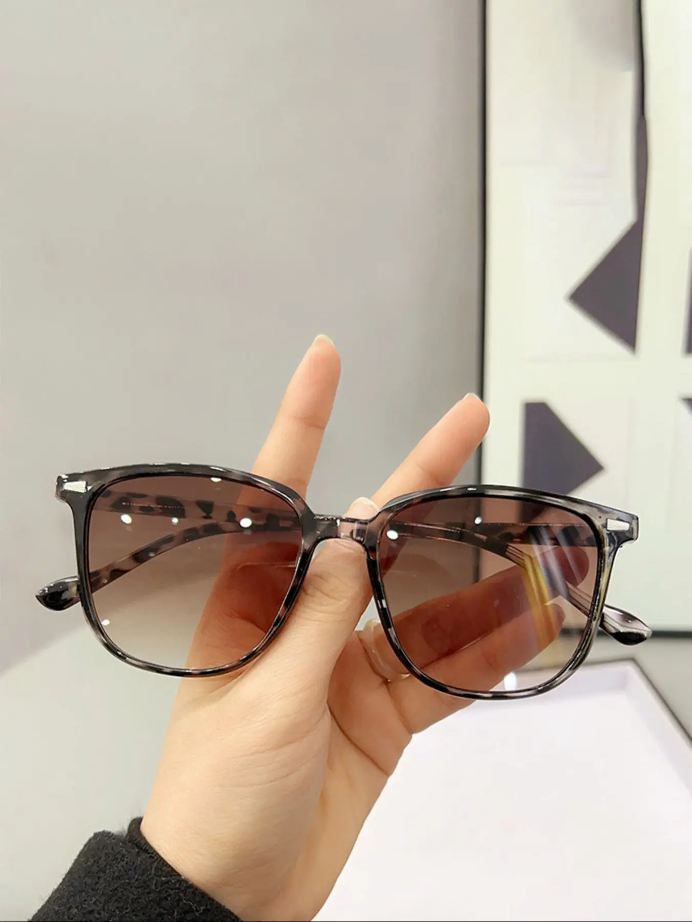 Unisex Boho Style Glasses, Plastic Oval Frame, Plain Pattern, All Seasons Wear, Fashion Accessories for Daily Travel & Vacation