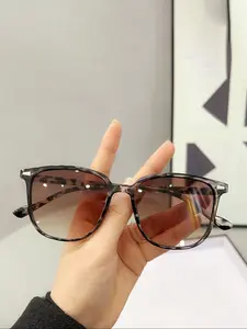 Unisex Boho Style Glasses, Plastic Oval Frame, Plain Pattern, All Seasons Wear, Fashion Accessories for Daily Travel & Vacation