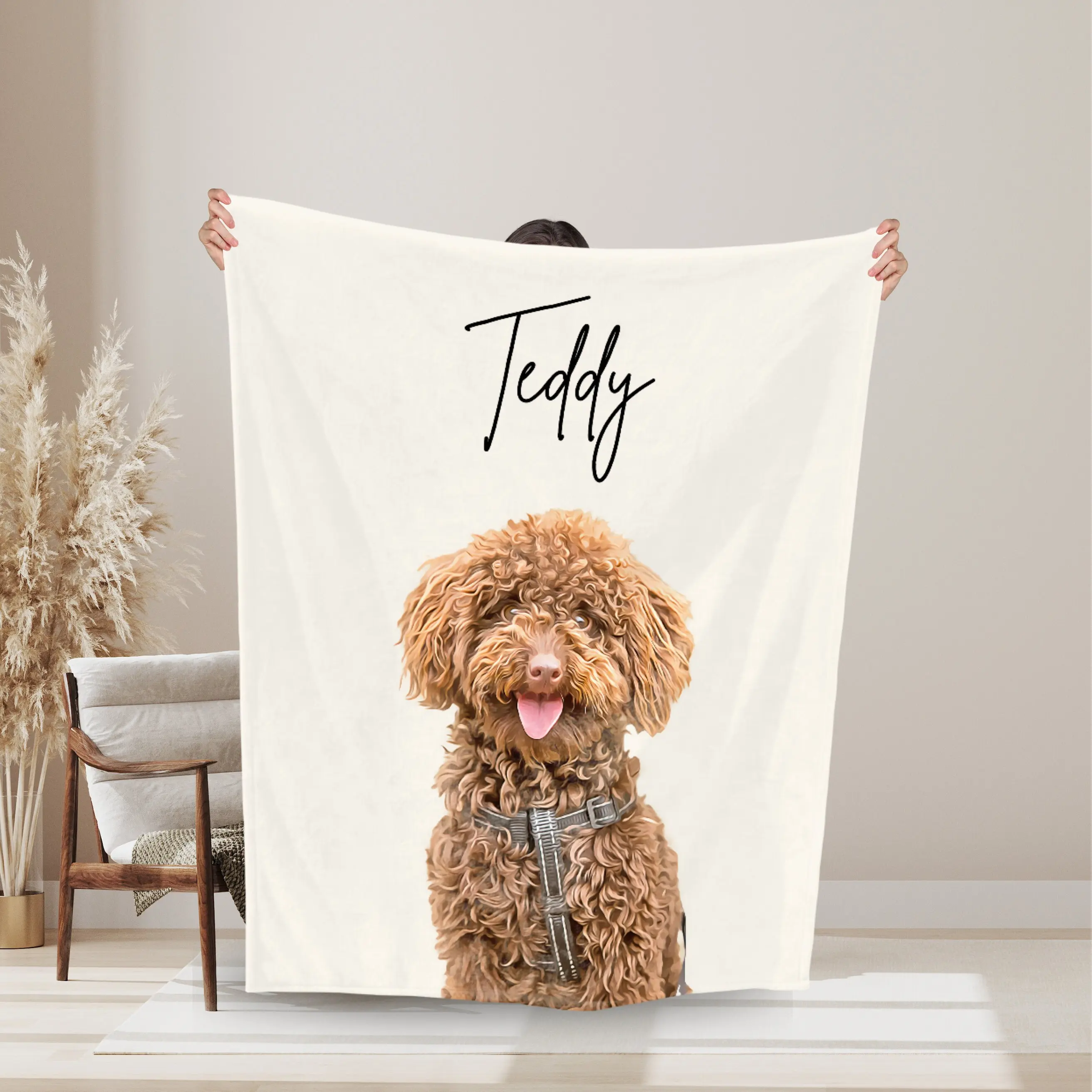 Personalized Pet Blanket Using Pet Photo + Name Custom Dog Blanket Cat Picture Blanket Pet Photo Blanket Dog Portrait Dog Mom Gift