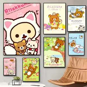 CuteRelaxing Huggable Japanese Bear Character R-Rilakkuma Poster Poster Waterproof Moisture-proof Scratch-resistant Durable HD And Sticky Suitable For Gifting And Wall Decoration In The Living Room Bedroom Cafe Bar Corridor