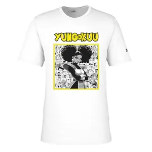 YungGokuu Men's Athletic Crewneck T-Shirt | Blerd Campus X Under Armour   White/black