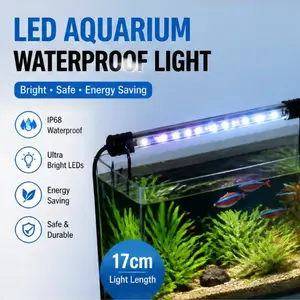 1 piece 17cm USB-powered aquarium light, LED waterproof fish tank light, underwater diving light, plant growth light
