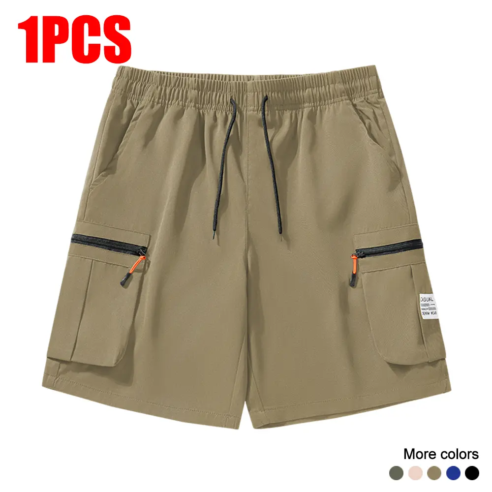 3-Pack Men's Cargo Shorts with Zipper Pockets Drawstring Waist Label Patch Relaxed Fit Lightweight Breathable Casual Streetwear Summer Active Wear 3-Pack Men's Cargo Shorts with Zipper Pockets Drawstring Waist Label Patch Relaxed Fit Lightweight Breathable Casual Streetwear Summer Active Wear