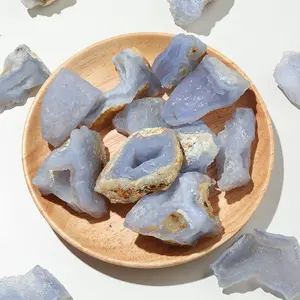 Blue Lace Druzy Agate Raw Stone Natural Healing Crystal Gorgeous Stone Gemstone Jewelry Energy Love Girlfriend Boyfriend Souvenir Valentine Anniversary New Year Christmas Halloween Birthday Gift