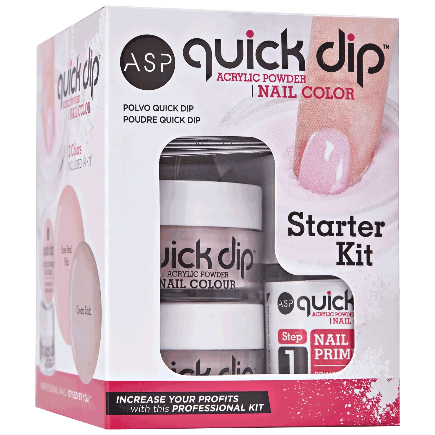 ASP Quick Dip Starter Kit - Manicure & Nail Care Set for Acrylic Nails, Natural Look, Odor-Free (California Only), Two Colors