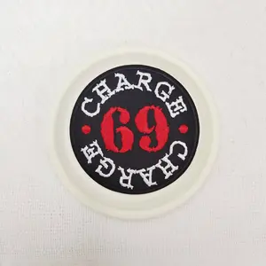 1PCS circular CHARGE69 embroidery cloth patch, suitable for DIY decorative patches on hats, bags, shoes, and clothing, with a back hot melt adhesive that can be sewn and ironed