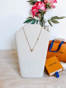 Pre-owned Louis Vuitton Brass V Adjustable Necklace *Final Sale*