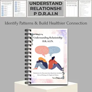 D.r.a.i.n. Relationship Guidance Diary, Guided Journal, Daily Reflection Questions, Reduce Reactivity, Understand Avoidance, Enhance Communication Skills