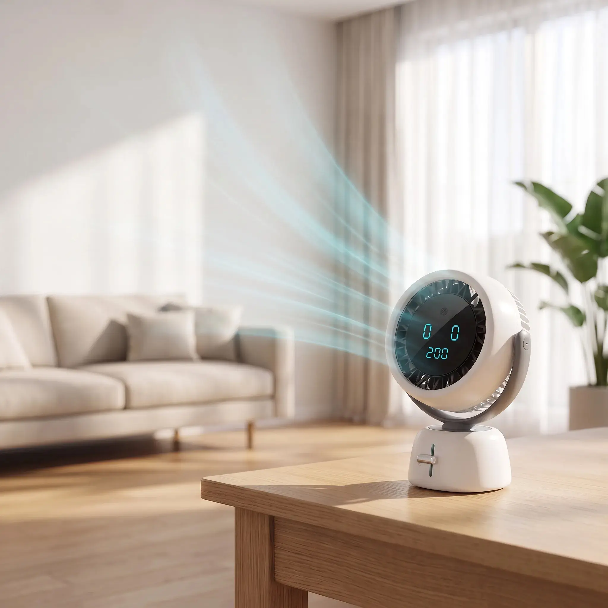 AI Face Tracking Desk Fan, Smart Auto Follow Portable Fan, LED Digital Display Adjustable Personal Fan, Quiet Rechargeable Table Fan for Home Office Bedroom