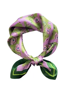 Luxurious Polyester Scarf 27.5x27.5 Inches, Breathable Floral Pattern Shawl, Elegant Loose-Fitting Accessory, Outdoor Decoration