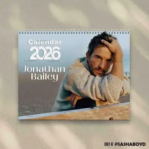 Jonathan Bailey 2026 Calendar Version 2 - Jonathan Bailey Merch for Fan |  Home Decor, Office Decor - New Year Fan Gift, Unique Holiday Gift