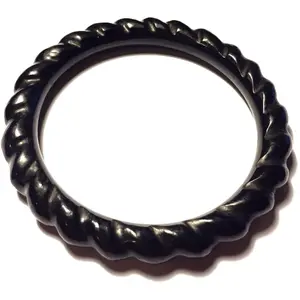 Black Onyx Spiral Bangle Bracelet