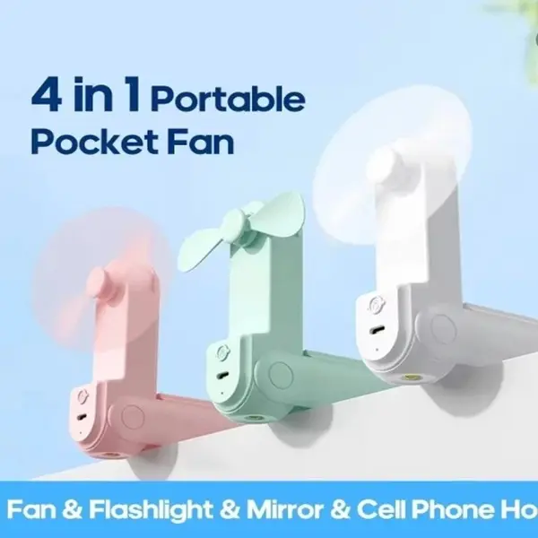Buyuhui New Handheld Small Fan Portable Creative Mini Three Speed Adjustable Solid Color Charging Folded Fan LED Lighting Phone Holder