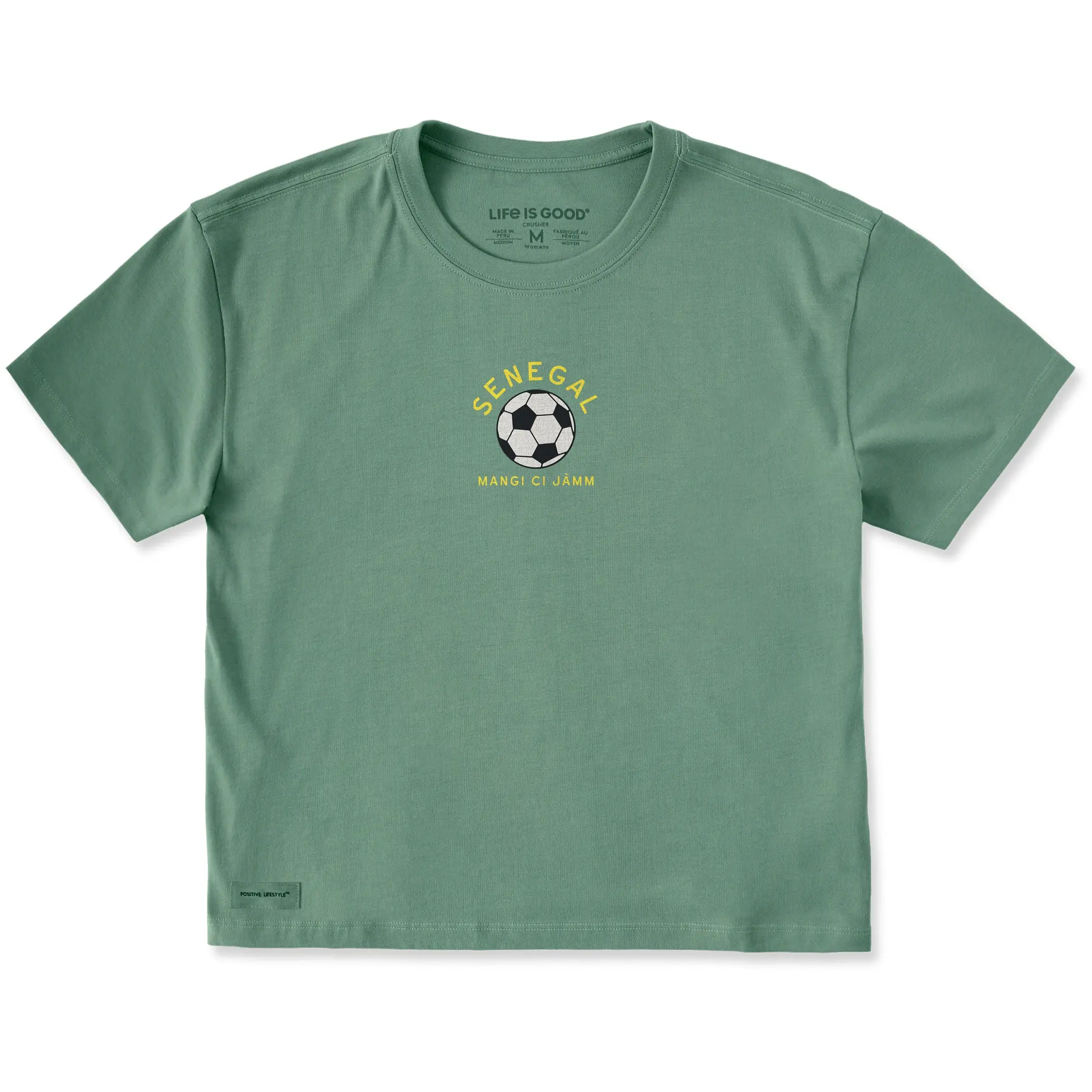 Women's Senegal Soccer Short Sleeve Crusher Boxy Tee