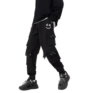 Cargo Pants For Men Elastic Waist Drawstring Sweatpants Goth Tactical Mens Joggers Multi Pocket Waterproof
